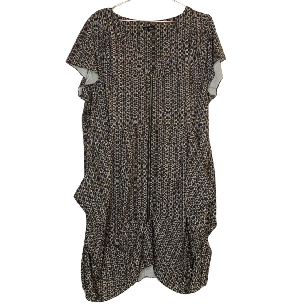 City Chic Nadia Zip Front Tunic Dress